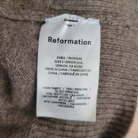 Reformation Cropped Cashmere Brown Top - Picture 6 of 6